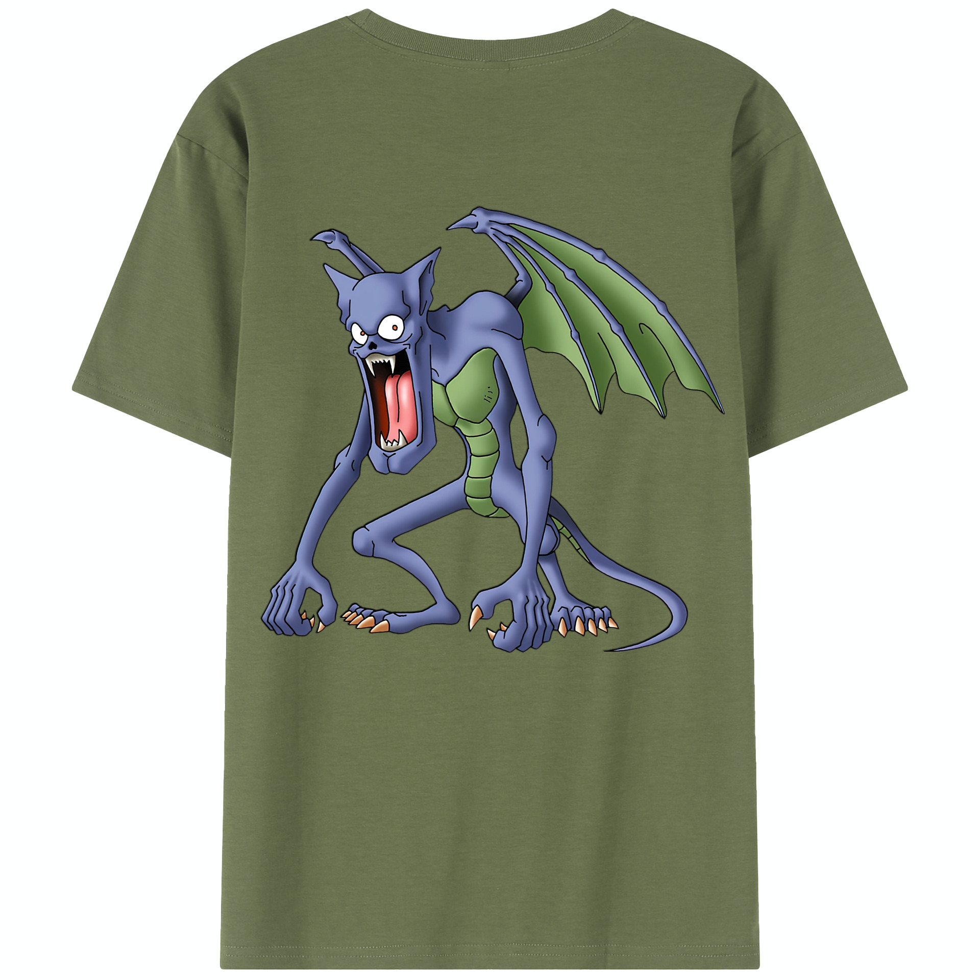 （画像用） ドラゴンクエスト Doragon Kuesuto Dragon Quest 綿100％半袖Tシャツ（背面プリント）